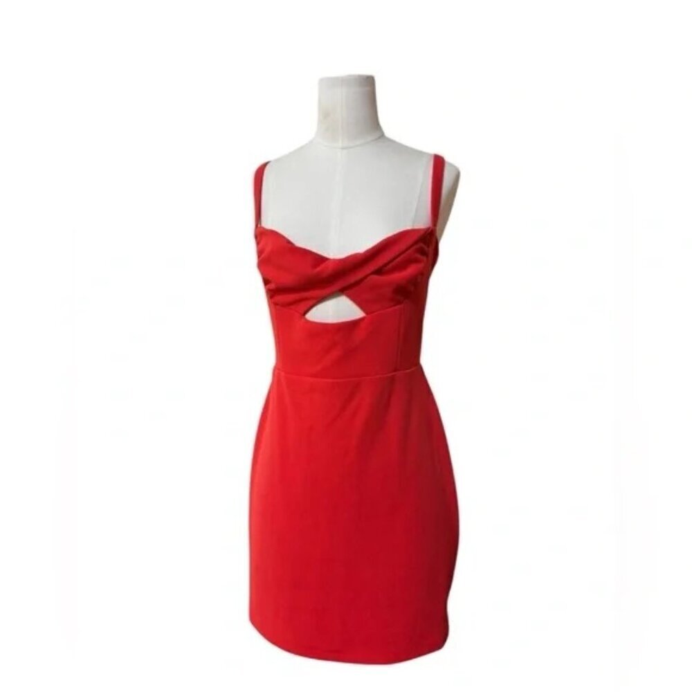 Runaway Womens Solace Mini Dress In Fire Red With Cut Out Size 6 US - Picture 5 of 8